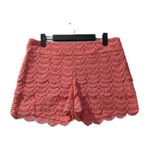 Ann Taylor LOFT The‎ Riviera Crochet Lace Shorts Women's Size 2 Coral Pink